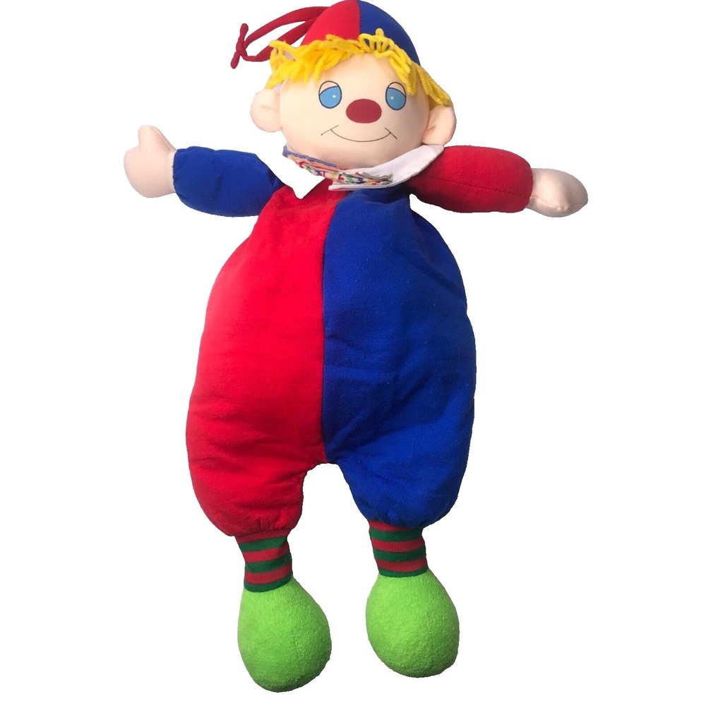 VTG Carters Clown Plush Stuffed Animal Doll Primary Multicolor 20" Long Prestige
